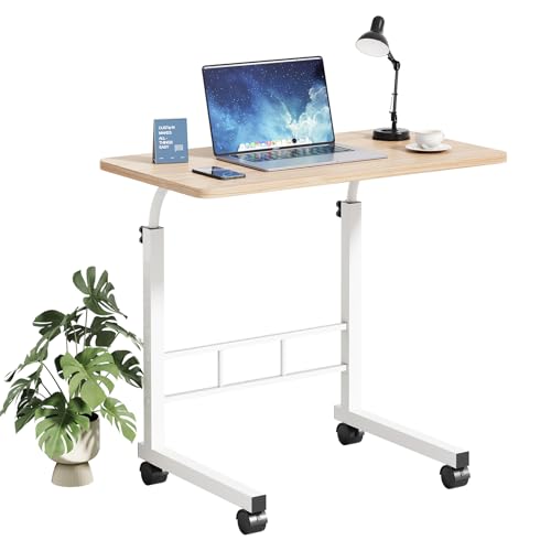 La Mejor Recopilación de Mesa de Servicio para Cama Top 10. 48 ELEVO Escritorio Portátil, Mesa para Laptop, 60x40 cm, Mesa Auxiliar con Ruedas para Sala y Dormitorio,Escritorio para Computadora Portátil, Ideal para Sofá (Grano de Madera