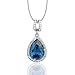 OSIANA Honeymoon Teardrop Pendant Necklace With Swarovski Crystal 18K GP 18" Montana in Gift Box