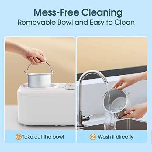 FREE VILLAGE 1.05-Qt Ice Cream Maker with Compressor, No Pre-freezing, 3 Modes Ice Cream Machine with Timer, Easy Use, Keep Cool Function, Ice Cream Maker makes Gelato, Sorbet at Home (ICE-1033)