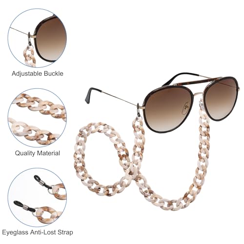 Image of uxcell Eyeglass Chains for Women, Acrylic Eyeglass Holder Chains Adjustable Sunglasses Lanyards Holder Chain for Glasses