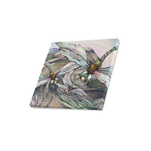 Interestprint Watercolor Dragonfly Swarm Painting Canvas Prints Wall Art Stretched And Framed Modern Home Decor, 16 X 16 Inches #TOP1