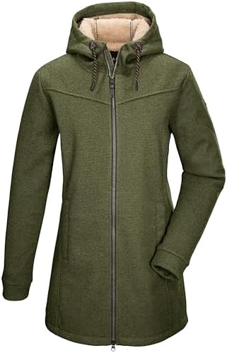 G.I.G.A. DX Damen Strickfleeceparka/Fleecejacke mit Kapuze GW 37 WMN KNTFLC PRK, olivgrün, 48, 43546-000