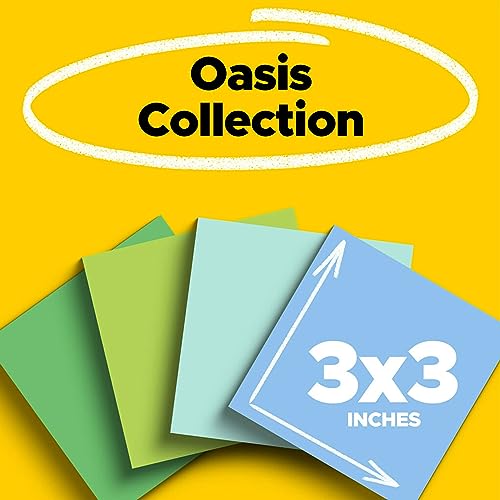 Image of Post-it Recycled Super Sticky Notes, 3 x 3-Inches, Assorted Tropical Colors, 24-Pads /Pack