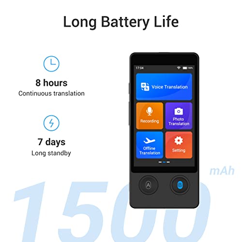 Wooask W12 Language Translator Device Accurate Offline Online Translation 2023 3.7" Touch Screen Newest Real-time Voice Translation in 144 Different Languages for Learning, Travel Business 8 Wooask W12 Language Translator Device Accurate Offline Online Translation 2023 3.7" Touch Screen Newest Real-time Voice Translation in 144 Different Languages for Learning, Travel Business - Image 6