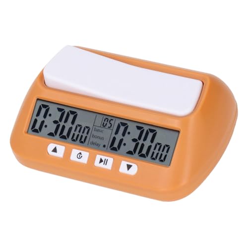 Horloge d'échecs numérique Fafeicy jaune compacte pour tournoi et jeu de Go