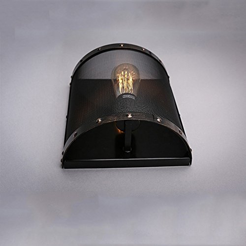 Lampe murale industrielle E27 en métal noir pour votre chambre - 7