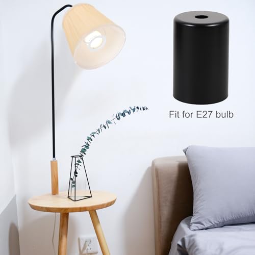 Remates de lámpara E27 de estilo artístico y acabado negro mate 7