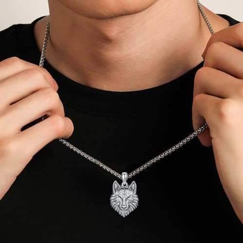 Wolf Necklace 925 Sterling Silver Wolf Pendant for Men2