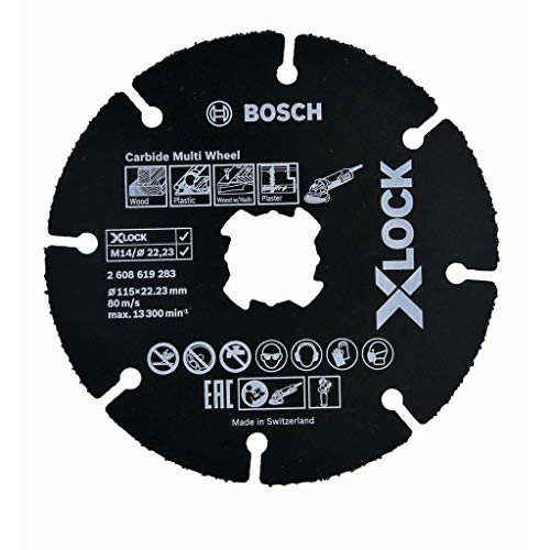 Bosch Professional 2608619283 Mola da Taglio, per Legno e Plastica, X-Lock, Ø115 mm, Diametro Ø: 22.23 mm, Spessore: 1 mm