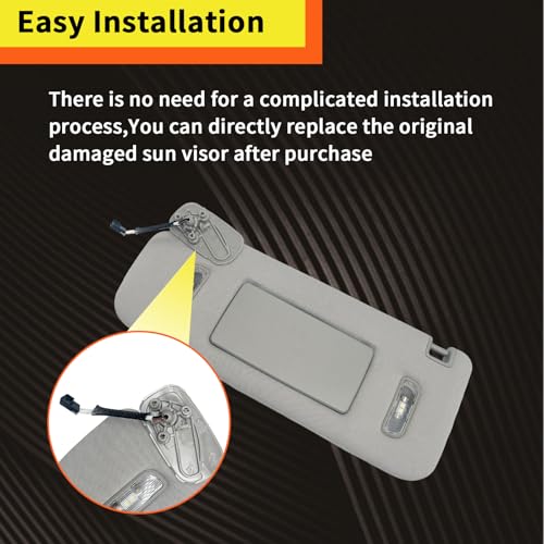 Left Side Sun Visor with LED Light Makeup Mirro Fit for 2015-2019 Cadillac Escalade, Chevrolet Silverado/Suburban/Tahoe, GMC Sierra Denali/Yukon/XL, 22870346, 23198866, 23459655, 23459654, 84247192 by Generic - Image 5