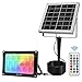 Projecteur LED RGB Solaire 30W, CLV Spot LED Dimmable Couleur avec Télécommande Lampe d'ambiance multicolore avec 12 couleurs et 6 types de luminosité Lumière Solaire IP66 Pour Soirée Bar Fête Jardin