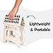 Kikkerland Rhino Foldable Step Stool – Holds Adults up to 300 Lbs, Best for Kitchen & Bathroom – Collapsible, Portable, Lightweight Stepping Stool with Sturdy, Non-Slip Design – White, 8”