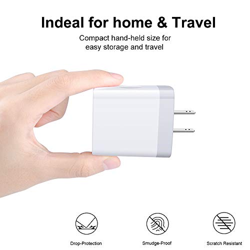 USB Wall Charger,Sicodo 4 Ports Charger Cube 2 Pack 4.8Amp USB Adapter Power Plug Charging Station Box Compatible with iPhone 16/15/14/13/12/SE/11/X,Samsung Galaxy S24,S23,S22,S21,S20,S10+, USB Plug - Thumbnail 7