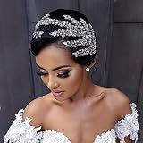 Eiaork Wedding Headband Bridal Headpiece Rhinestone Hair Accessories for Women Bride and Bridesmaids