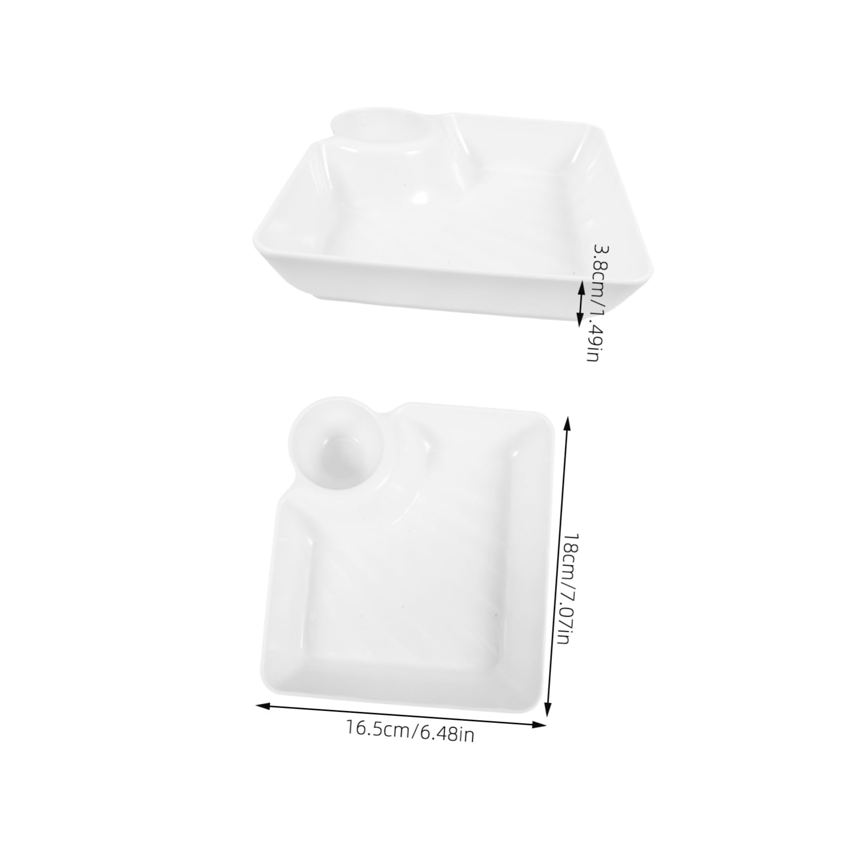 CIYODO 8pcs Reusable Chip and Dip Tray Set Snack Plate Sauce Compartment for Sushi Taco Snack Dumpling Plates