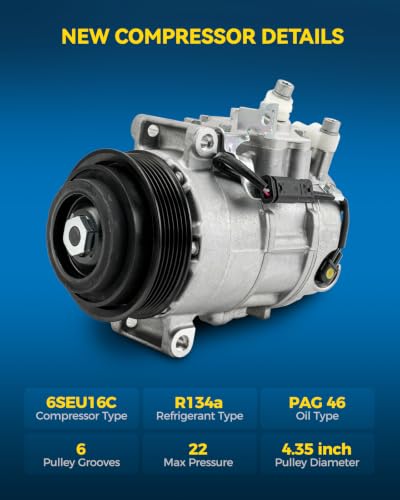 Image of PHILTOP Air Conditioner AC Compressor for GLK350 2013-2015,C350 2013,2015,ML400 2015,ML250 2015,SLC43 AMG 2017-2020,E350 2012 3.0T,E250 2016,CLS550 2018,SLK350 2016,ML63 AMG 2015,CLS63 AMG S 2018