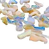 Gemkora 10pcs Natural Ethiopian Raw Opal Stone, Healing Gemstone and Crystals, Wholesale Bulk Lot, Polished Fire Play Stone, Rough Crystals, Opal Rock, Jewelry Making Supply, DIY Raw, 10 to 15 mm