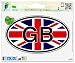 Great Britain GB Euro Union Jack Oval Vinyl Car Bumper Window Sticker 5" x 3"