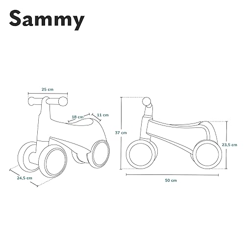 Lionelo Sammy Bicicletta Senza Pedali Da 1 A 3 Anni, Camminatore Bambini 4 Ruote Fino A 25 Kg, Maniglie Antiscivolo Con Luci 3 Design Sella Ergonomica, Per Bambine E Bambini - 8
