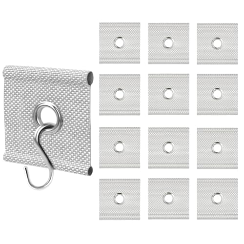 JIELUO 12 Pack RV Awning Hooks for Piping Rail 5/6 mm,7/8 mm, Heavy Duty RV Awning Light Clips Camper Light Holders Awning Hanger S Hooks for Exterior Lights, Clothes, Party Awning Accessories (Grey)
