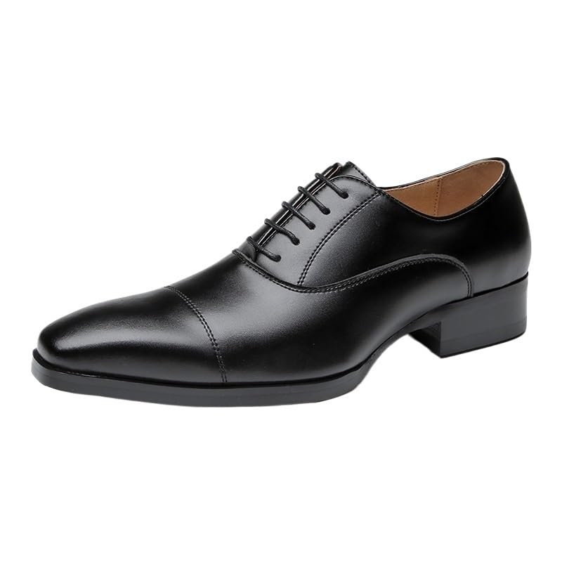 Mens Dress Oxford Formal Shoes Lace-up Non Slip Anti-Slip Shoe for Casual Wedding Party Prom Breathable Top-Grain Leather Evening