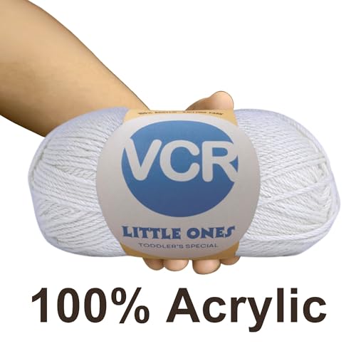 Image of VCR White Yarn, 100 Grams Hank, 190 Meters Length, Acrylic Ball for Crochet and Knitting, Soft Crosia Threads, Pack of 1 Yarn, Suitable for DIY Crafts