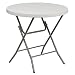 Flash Furniture 3-Foot Round Granite White Plastic Folding Table, , Gray/White