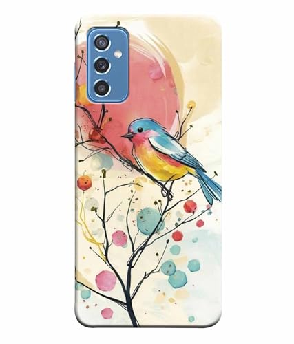 Image of Printed Hard Back Case Cover & Compatible for Samsung Galaxy M52 5G | Birds Painting Art (Multicolor) - D1199