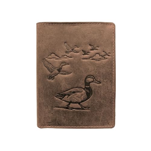 Idée cadeau portefeuille cuir vintage LOLUNA marron avec boîte élégante