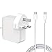 Price comparison product image 61W USB-C Power Adapter, Compatible with Mac book Pro 11''&13 Inch 2016 2017 2018 2019 and Smartphones&Tablets with USB C and Type C Ports, with 2M C-USB-C Charger cables.