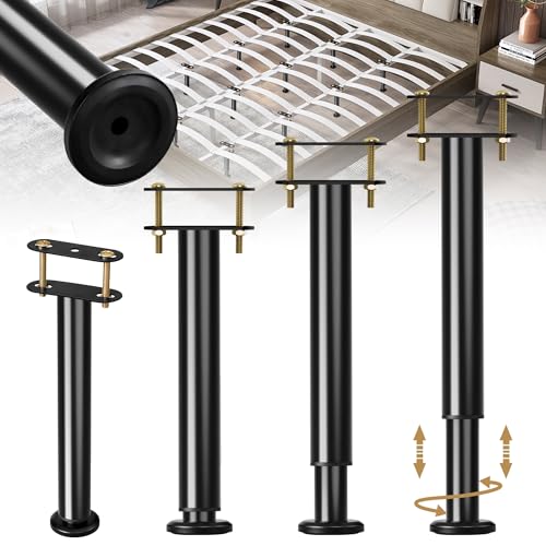 Metal Bed Frame Support Legs, 7-12.6 Inch Adjustable Height Bed...