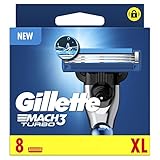 Menor irritación tras el afeitado: maquinilla de afeitar con 3 hojas y barra de gel lubricante mejorada que facilita el deslizamiento* (* en comparación con la anterior Mach3)