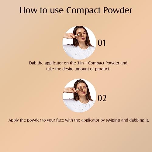 Image of Glam21 Natural Oil-Control 3-in-1 Compact Powder| Long Lasting for Makeup Matte Finish with Vitamin-E| All Skin Type Medium - 02 (Light - 01)