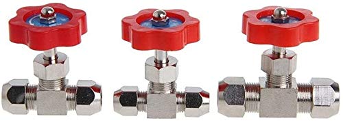 Raccordi filettati Valvola a spillo con diametro esterno 1Pc 6mm/8mm/10mm, valvola a spillo con tappo in ottone nichelato tubo durevole, convertitore rubinetto collegamento filettato (dimensioni : 6mm