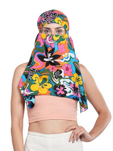 Image of Multipurpose Mask Cum Scarf for Women Cotton I Face Cover for Women I Sun Protection and Summer Wear Scarf