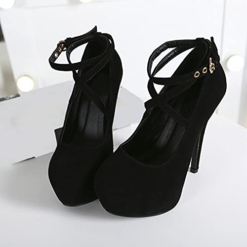 Shinelly Women Criss Cross High Heel Stiletto Platform Pumps4