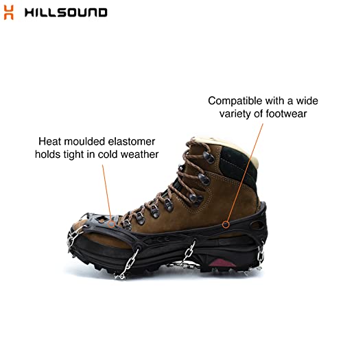 Hillsound Freesteps6 Crampon, Ice Cleat All-Purpose Traction System For Packed Snow & Ice Conditions, Black, Large #TOP1