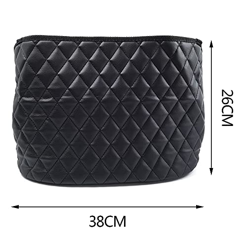 DOULEIN Aufbewahrungstasche Zwischen Autositzen, Auto Handtaschenhalter Car Net Pocket Handtaschenhalter Autositztasche Leder Lederhandtaschenhalter Autotaschen-Schwarz