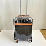 Capa Para Mala de Viagem Protege Contra Arranhões e Impacto Plástico Cristal Transparente Grosso P M G Fechamento com Velcro (Preta, P)