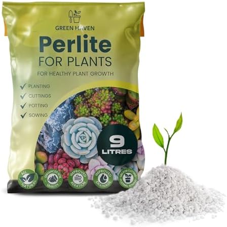 Green Haven Perlite for Plants 9L – Lightweight Horticultural Grit for Potting Mix, Rooting & Cuttings – Improves Soil Drainage, Aeration & Root Health for Indoor & Outdoor Plants