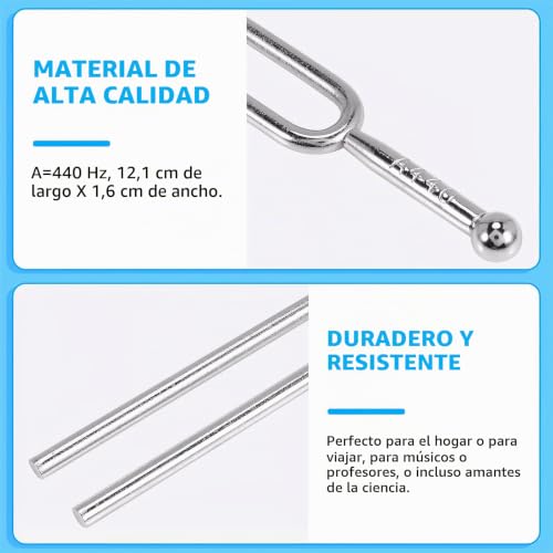 Miniatura 3 de Dhweku 1 Pieza Diapason,Diapason Musical,Diapason 440hz,Con Bolsa De Almacenamiento,Para Instrumentos Estándar, Afinador De Piano, Guitarra Y Violín