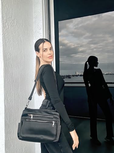 YZAOLL Large Crossbody Bag for Women Vegan Leather Tote with Adjustable Wide Strap Water-resistant Work Purse with 10 Pockets 6