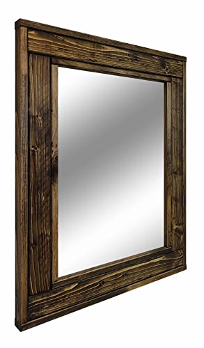 Herringbone Reclaimed Wood Framed Mirror, Available In 5 Sizes And 20 Stain Colors: Shown In Dark Walnut - Large Wall Mirror - Rustic Modern Home - Home Decor - Mirror - Housewares - Woodwork - Frame #TOP5