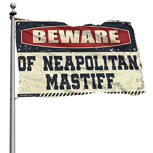 Drapeau graphique méfiez-vous des mastiff napolitains grand format déco chambre