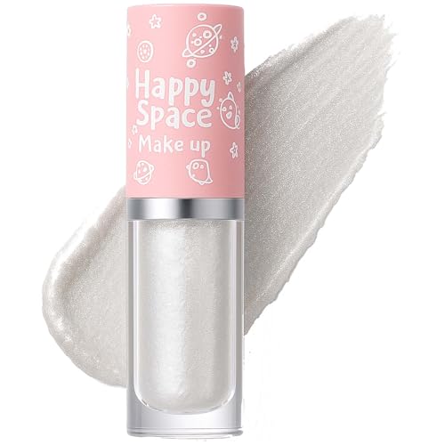 White Diamond Pearl Glow Liquid Eyeshadow with Silky Texture - Long Lasting Crease Free Waterproof Glitter Makeup, Highlighter & Shimmer Accent for Day or Night Looks, Highly Pigmented Formula