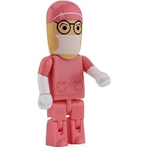 128GB USB Stick USB 2.0 Flash Drive Cartoon Robot Doctor Surgeon Shape Thumb Drives Memory Stick Novelty Character Pendrive Flashdrive-Pink