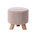 LULUDP Sgabello Basso Sedia Poggiapiedi Sgabello Poggiapiedi imbottito Poggiapiedi rotondo in legno retro a prova di polvere Sedia da appoggio for panca Cuscino da seduta in tessuto di lino for corrid