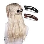 Kitsch Flat Claw Clips for Women - Strong Hold, No Slip Grip | Flat Claw Clip, Recycled Plastic - 2pc (Black & Tortoise)