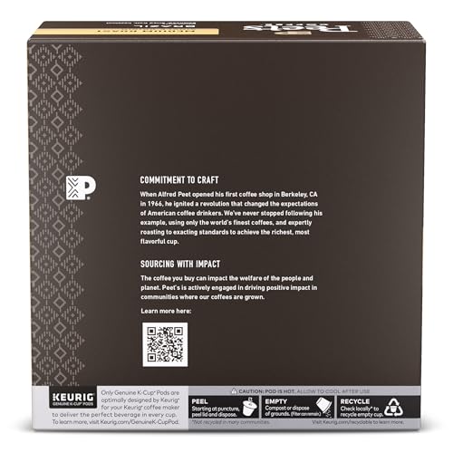 Image of Peet's Coffee, Medium Roast Keurig K-Cup Pods, 100% Arabica Coffee - Single Origin Brazil 32 Count (1 Box of 32 K-Cup Pods)
