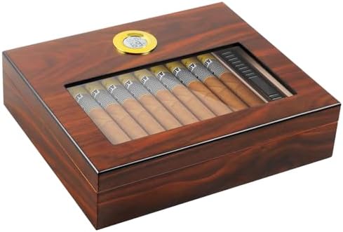 Humidor de Puros, Dayear Caja de Cigarros Humidor con Higrómetro ...